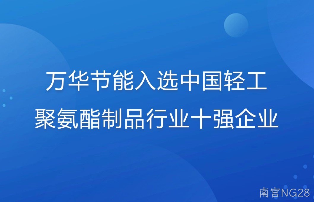 南宫NG28入选中国轻工聚氨酯制品行业十强企业！
