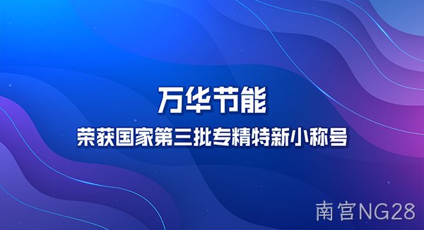 南宫NG28荣获国家第三批专精特新小巨人称号